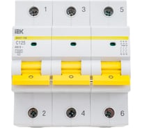 Автоматический выключатель IEK ВА47-150, 3Р, 125А, 15кА, характеристика C MVA50-3-125-C 16302933