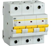 Автоматический выключатель IEK ВА47-150, 3Р, 125А, 15кА, характеристика C MVA50-3-125-C