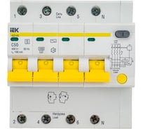 Дифференциальный автомат IEK АД14S, 4Р, 50А, 100мА MAD13-4-050-C-100