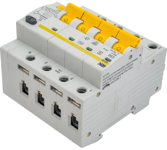 Дифференциальный автомат IEK АД14S, 4Р, 50А, 100мА MAD13-4-050-C-100