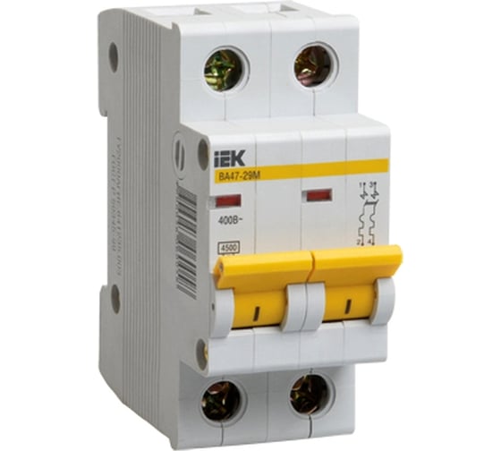 Автоматический выключатель IEK ВА47-29М, 2P, 13A, 4,5кА, характеристика B MVA21-2-013-B 1