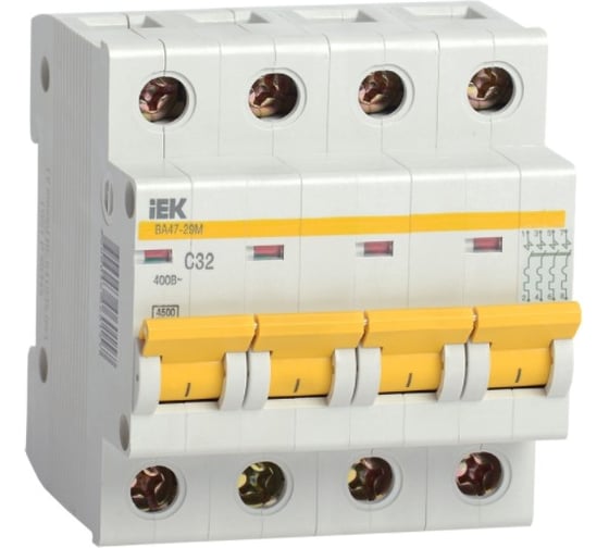 Автоматический выключатель IEK ВА47-29М, 4P, 2A, 4.5кА C MVA21-4-002-C