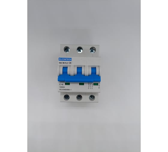 Автоматический выключатель ELCOMTECH MCB31J-10-3C16AC УТ-00026500