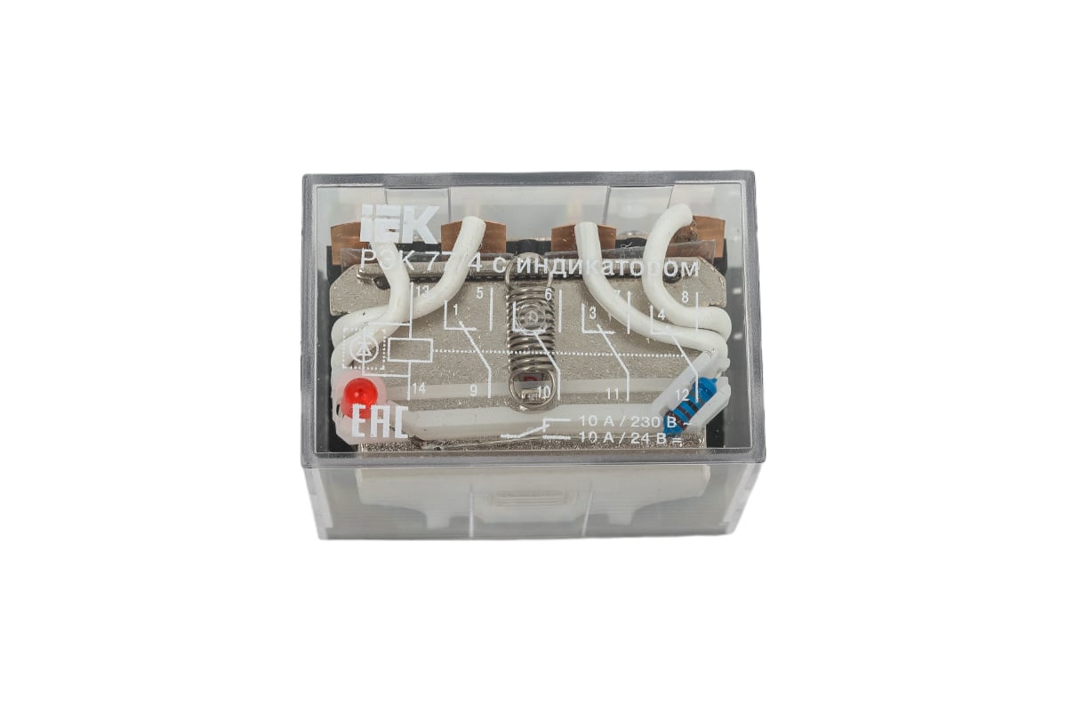 Реле IEK РЭК77/4 LY4 с индикацией 10А 12В DC RRP10-4-10-012D-LED ...