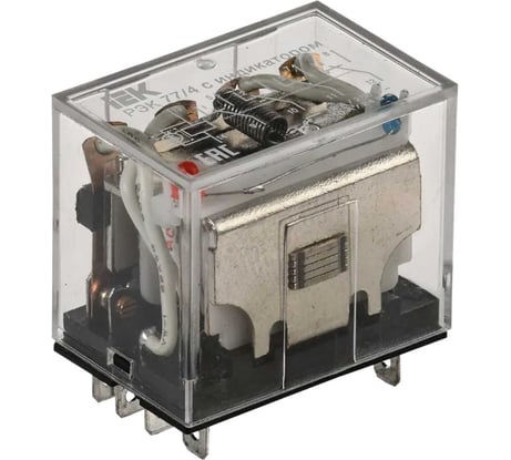 Реле IEK РЭК77/4 LY4 с индикацией 10А 12В АC RRP10-4-10-012A-LED