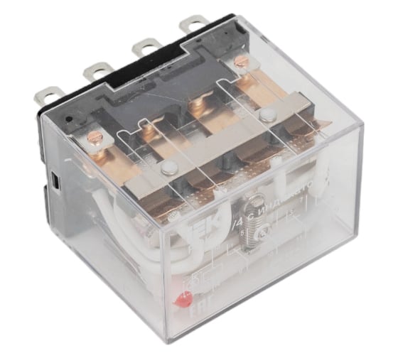 Реле IEK РЭК77/4 LY4 с индикацией 10А 24В DC RRP10-4-10-024D-LED