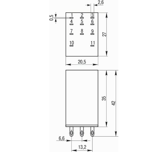 Реле IEK РЭК78/3 MY3 с индикацией 5А 12В АC RRP20-3-05-012A-LED