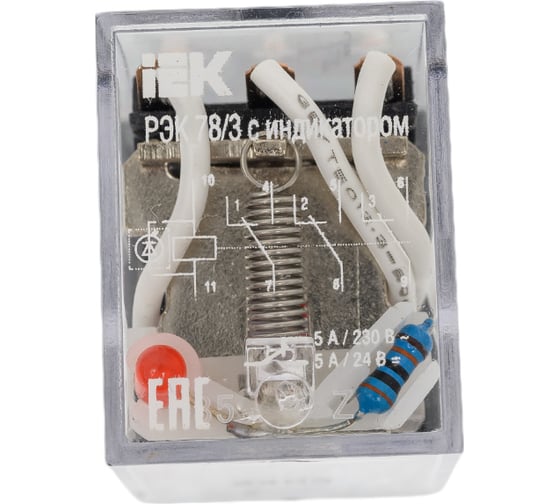 Реле IEK РЭК78/3 MY3 с индикацией 5А 230В АC RRP20-3-05-220A-LED