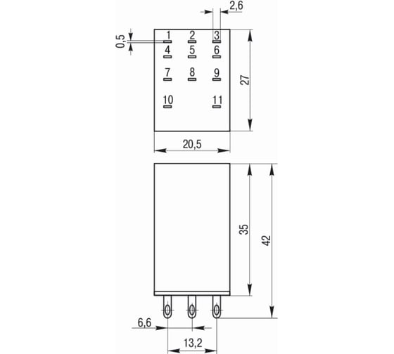 Реле IEK РЭК78/3 MY3 с индикацией 5А 24В DC RRP20-3-05-024D-LED