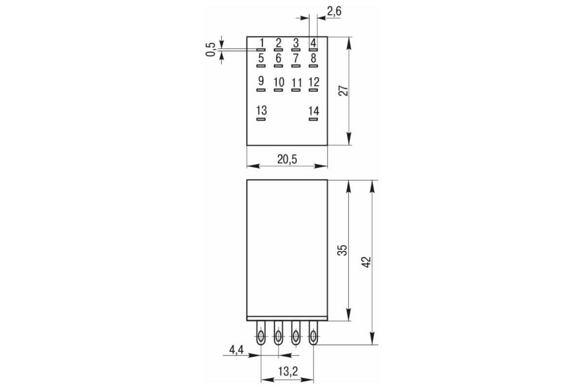 Реле IEK РЭК78/4 MY4 с индикацией 3А 230В АC RRP20-4-03-220A-LED ...