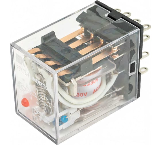 Реле IEK РЭК78/4 MY4 с индикацией 3А 230В АC RRP20-4-03-220A-LED