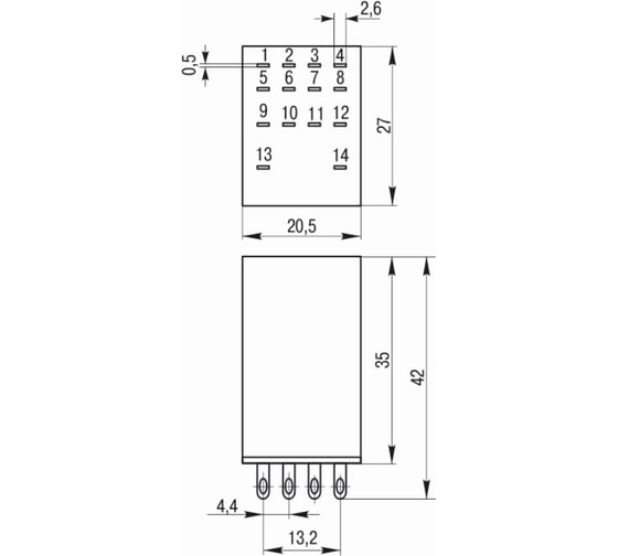 Реле IEK РЭК78/4 MY4 с индикацией 3А 24В DC RRP20-4-03-024D-LED