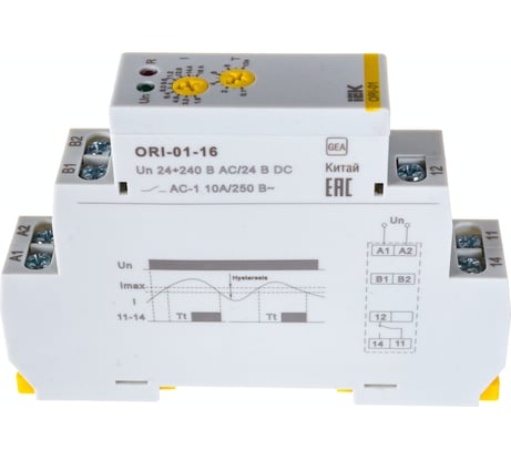 Реле тока IEK ORI 1,6-16А 24-240В AC/24В DC ORI-01-16