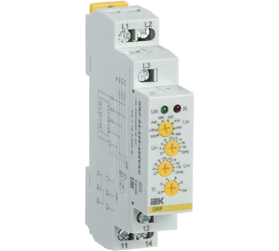 Реле фаз IEK ORF 04. 3фазы 220-460В AC ORF-04-220-460VAC