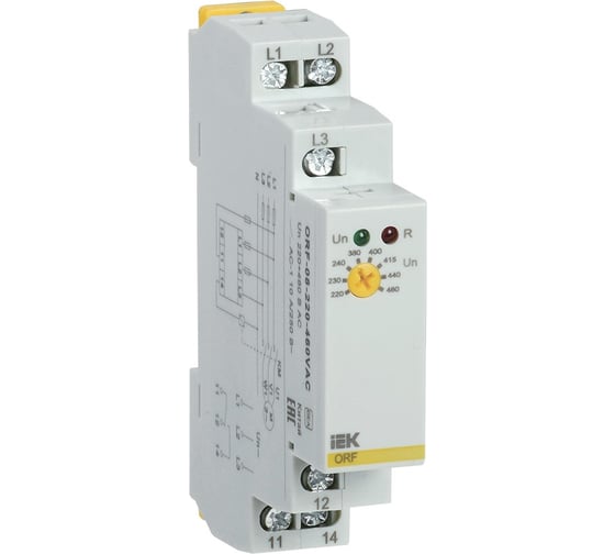 Реле фаз IEK ORF 08. 3фазы 220-460 В AC ORF-08-220-460VAC 1