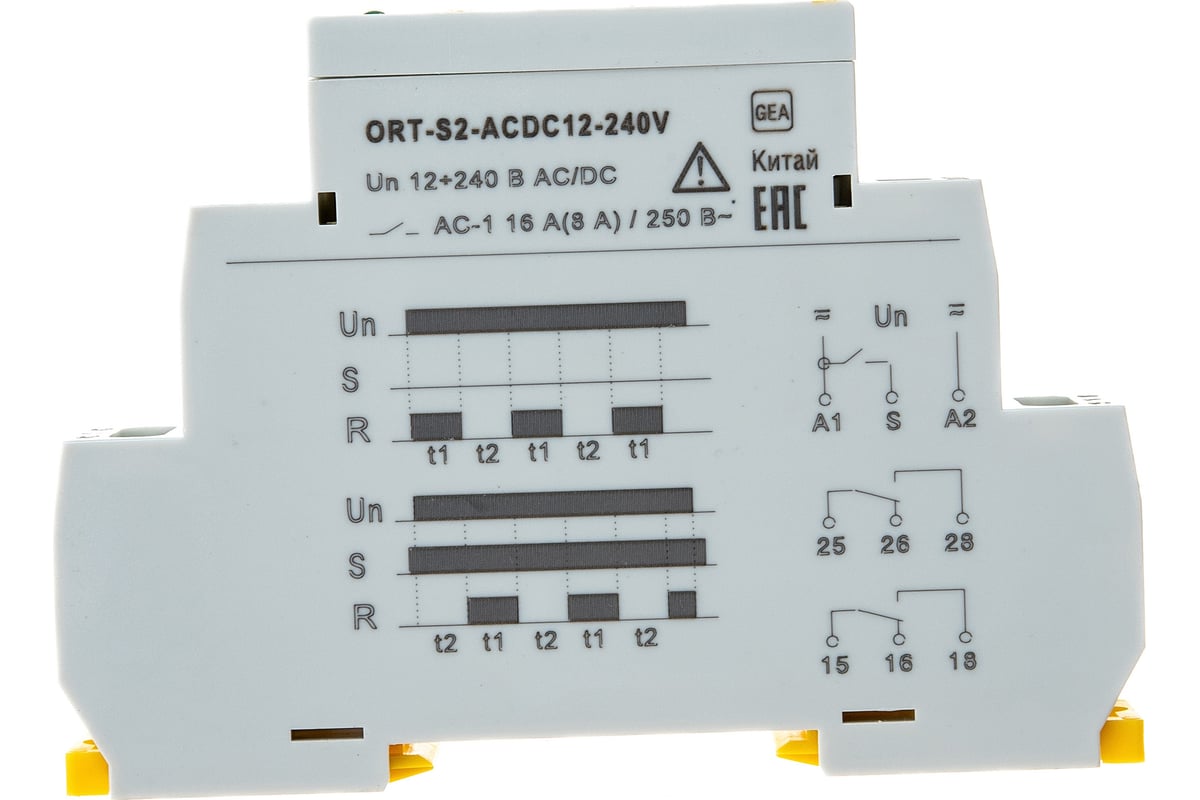 Циклическое реле IEK ORT 2 контакта 12-240В AC/DC ORT-S2-ACDC12-240V