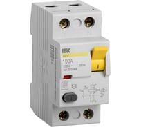 Дифференциальный выключатель IEK УЗО ВД1-63, 2Р, 100А, 300мА MDV10-2-100-300
