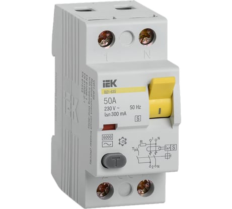 Устройство защитного отключения IEK ВД1-63S УЗО, 2Р, 50А, 300мА MDV12-2-050-300