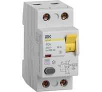Устройство защитного отключения IEK ВД1-63S УЗО, 2Р, 40А, 300мА MDV12-2-040-300