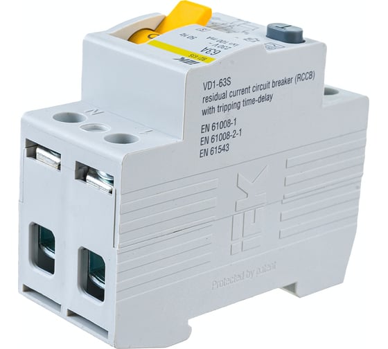 Устройство защитного отключения IEK ВД1-63S УЗО, 2Р, 63А, 100мА MDV12-2-063-100