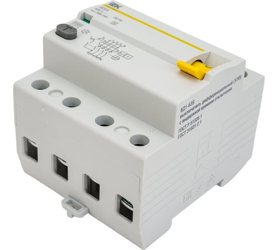 Устройство защитного отключения IEK ВД1-63S 4Р 63А 300мА MDV12-4-063-300