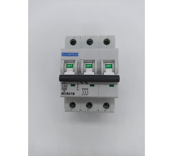 Автоматический выключатель ELCOMTECH MCB21B-10-3C63AC УТ-00026297