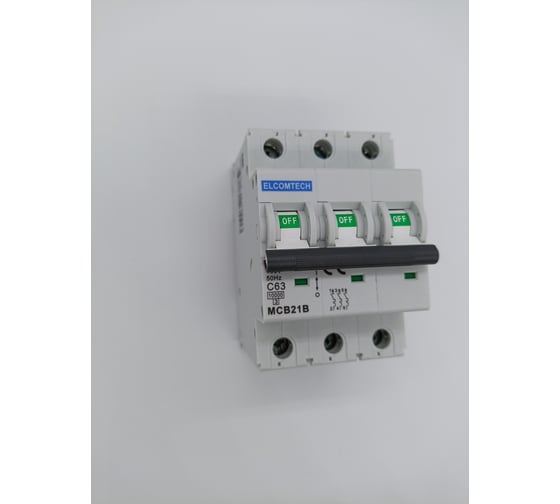 Автоматический выключатель ELCOMTECH MCB21B-10-3C63AC УТ-00026297