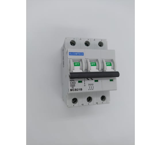 Автоматический выключатель ELCOMTECH MCB21B-10-3C63AC УТ-00026297