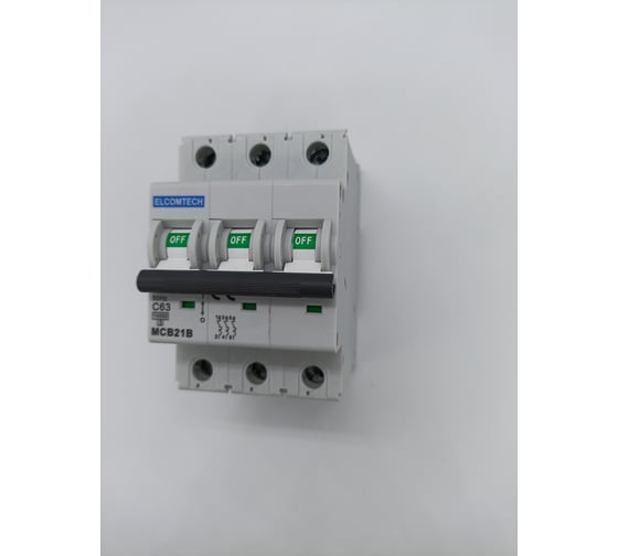 Автоматический выключатель ELCOMTECH MCB21B-10-3C63AC УТ-00026297