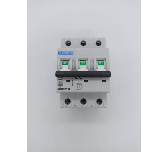 Автоматический выключатель ELCOMTECH MCB21B-10-3C32AC УТ-00026294