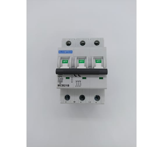 Автоматический выключатель ELCOMTECH MCB21B-10-3C40AC УТ-00026295 1