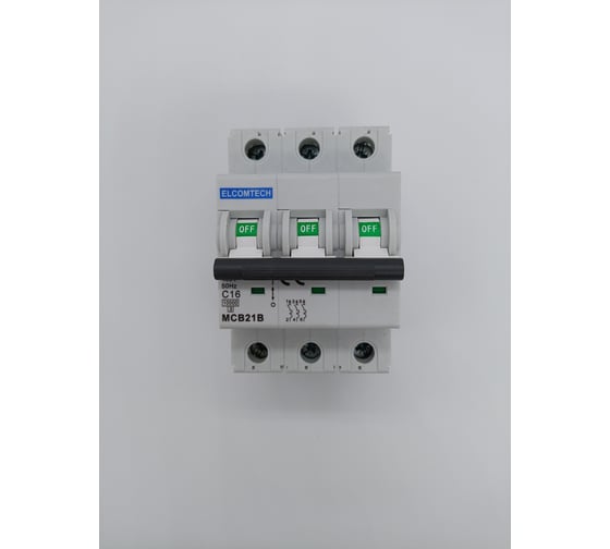 Автоматический выключатель ELCOMTECH MCB21B-10-3C16AC УТ-00026291