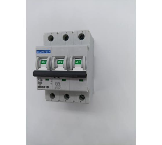 Автоматический выключатель ELCOMTECH MCB21B-10-3C16AC УТ-00026291