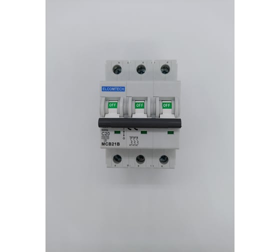 Автоматический выключатель ELCOMTECH MCB21B-10-3C20AC УТ-00026292 1
