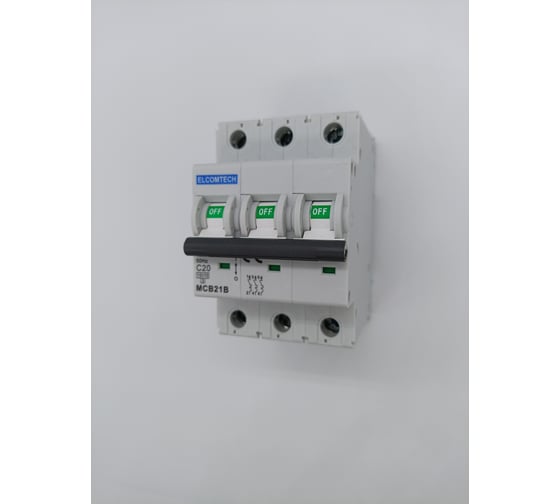 Автоматический выключатель ELCOMTECH MCB21B-10-3C20AC УТ-00026292