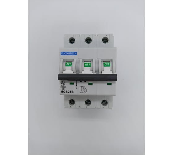 Автоматический выключатель ELCOMTECH MCB21B-10-3C6AC УТ-00026289