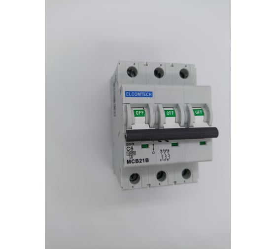 Автоматический выключатель ELCOMTECH MCB21B-10-3C6AC УТ-00026289