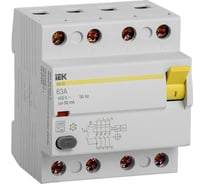 Устройство защитного отключения IEK ВД1-63, УЗО, 4Р, 63А, 30мА, тип А MDV11-4-063-030