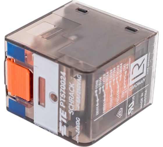 Промежуточное реле Schrack Technik PT, 4 переключающих контакта, 6А, 24VDC артикул Австрия PT570024