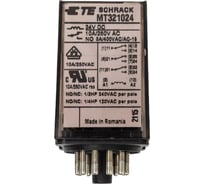 Многорежимное реле Schrack Technik МТ, 3 переключающих контакта, 11-пол, 10А, 24VDC артикул Австрия MT321024 33669769