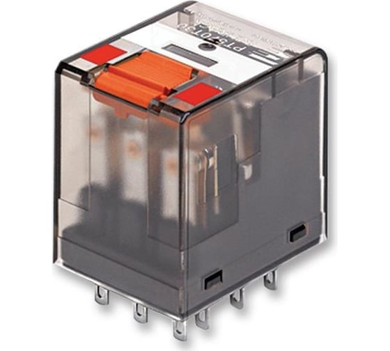 Промежуточное реле Schrack Technik PT, 4 переключающих контакта, 6А, 230VАC+позол.контакты артикул Австрия PT580730 1