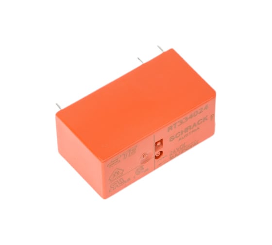 Реле силовое Schrack Technik PCB 1 НО контакт, 16A, 24V DC, 5mm артикул Австрия RT334024