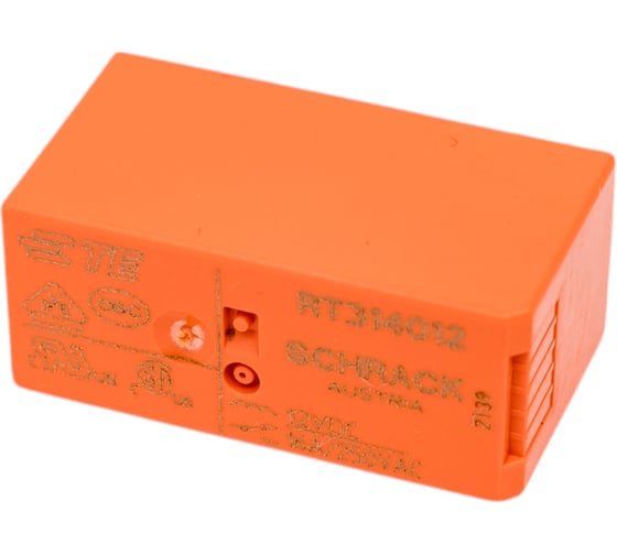 Реле силовое Schrack Technik PCB 1 перекл. конт, 16A, 12V DC, 5mm артикул Австрия RT314012