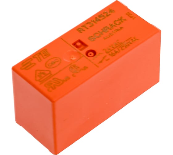 Реле силовое Schrack Technik PCB 1 перекл. конт, 16A, 24V АC, 5mm артикул Австрия RT314524