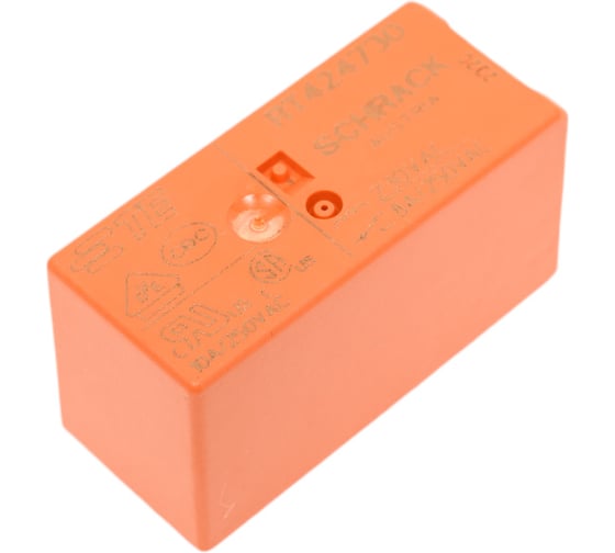 Реле силовое Schrack Technik PCB 2 перекл. конт, 8A, 230V АC, 5mm артикул Австрия RT424730