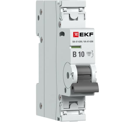Автоматический выключатель EKF ВА 47-63N 1P 10А (B) 4,5 кА PROXIMA M634110B