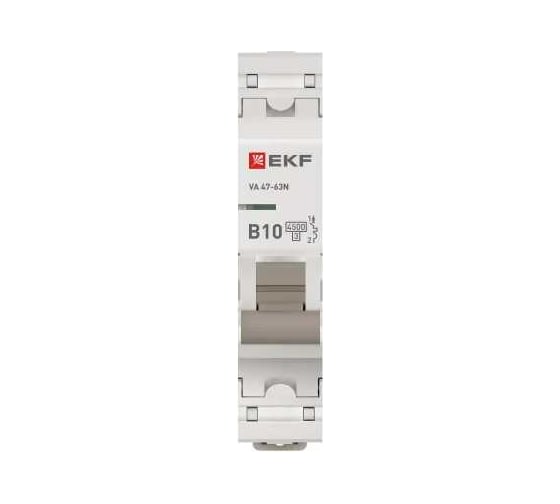 Автоматический выключатель EKF ВА 47-63N 1P 10А (B) 4,5 кА PROXIMA M634110B
