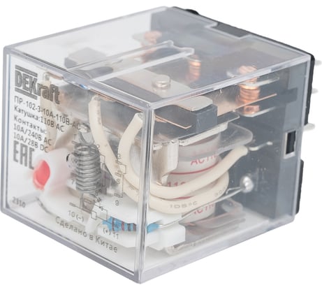 Промежуточное реле Dekraft ПР-102, 3 конт., LED, 10 А, 110 В, тип AC 23932DEK