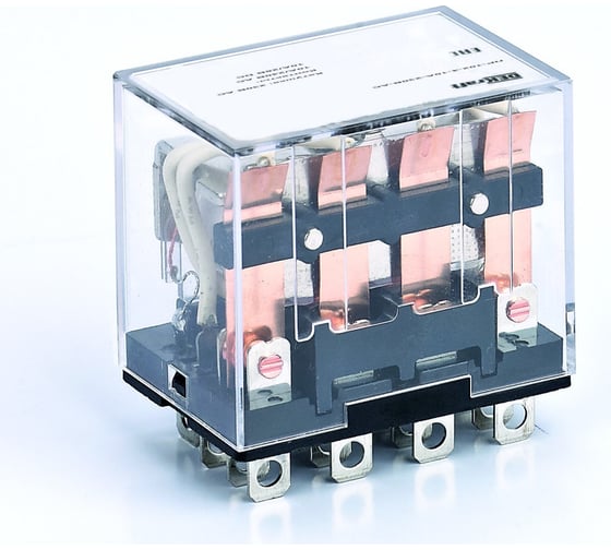 Промежуточное реле DEKraft 4 контакта с LED индикацией 10А 380В AC ПР-102 23950DEK 1