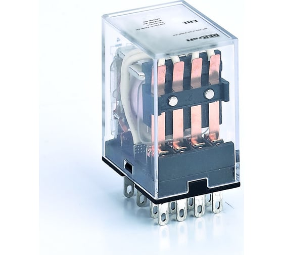 Промежуточное реле DEKraft 4 контакта с LED индикацией 3А 48В DC ПР-102 23808DEK 1